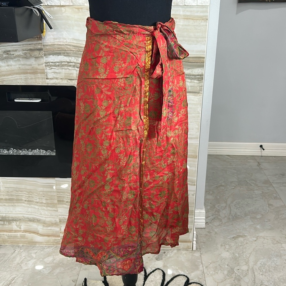 Vintage Double Couche Reversible Wrap Double Skirt. Size One Size